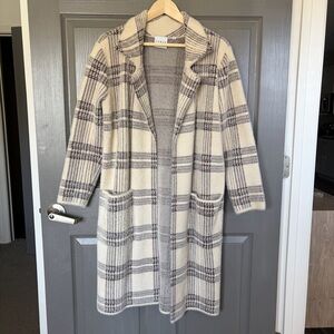 Plaid Longline Open Coat | NWOT